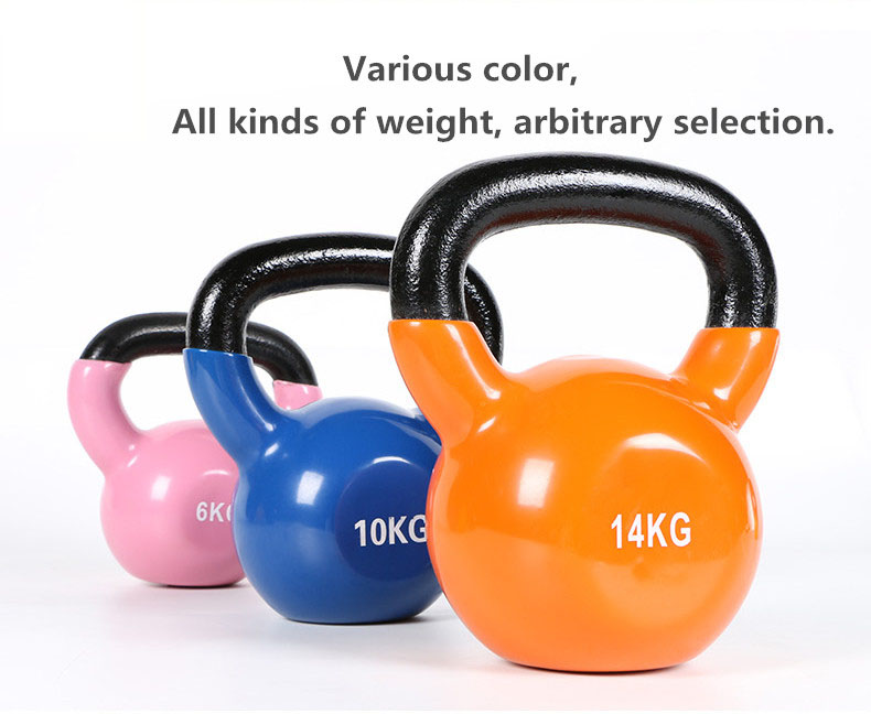 Shiny red blue purple green pink Kettle Bells non-slip grip for sale