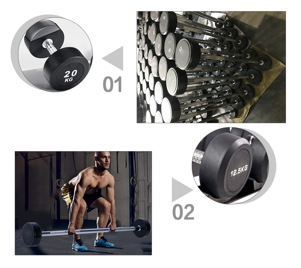 fixed rubber barbell set